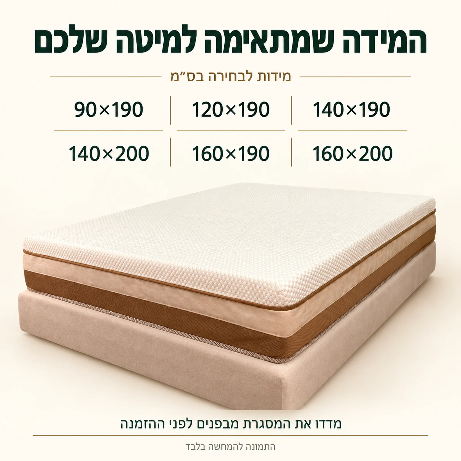 מזרון LION במידות לבחירה: 90×190, 120×190, 140×190, 140×200, 160×190, 160×200 ס״מ