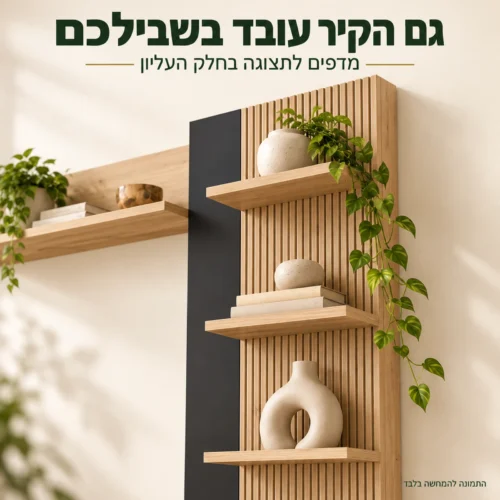 מזנון AVIGNON – מדפי תצוגה עליונים לצד מדף קיר