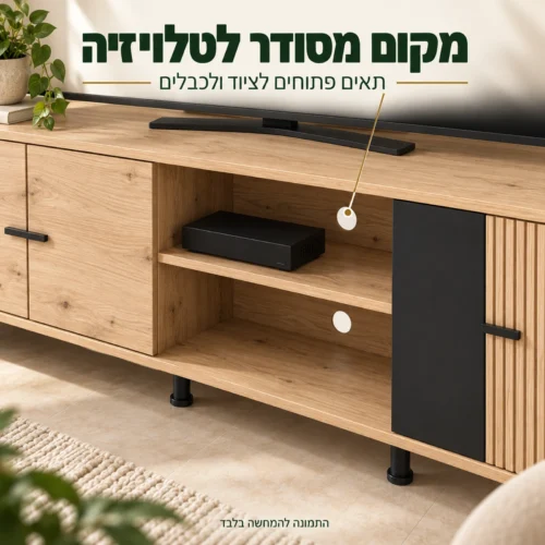 מזנון AVIGNON – שני תאים פתוחים לציוד עם פתחים לכבלים