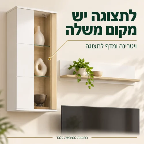 קומפלט BASTIA – ויטרינה תלויה ומדף לתצוגה