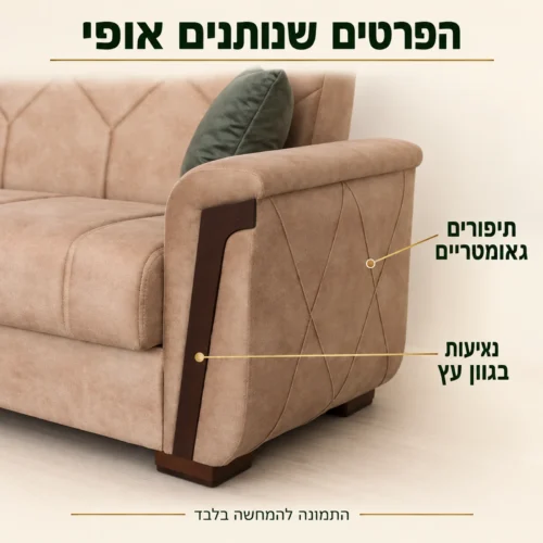 פרטי ריפוד MELODY – תיפורים גאומטריים ונגיעות בגוון עץ
