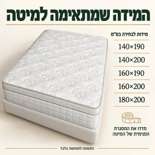 מזרן SPACE בחמש מידות לבחירה: 140x190, 140x200, 160x190, 160x200, 180x200 ס״מ