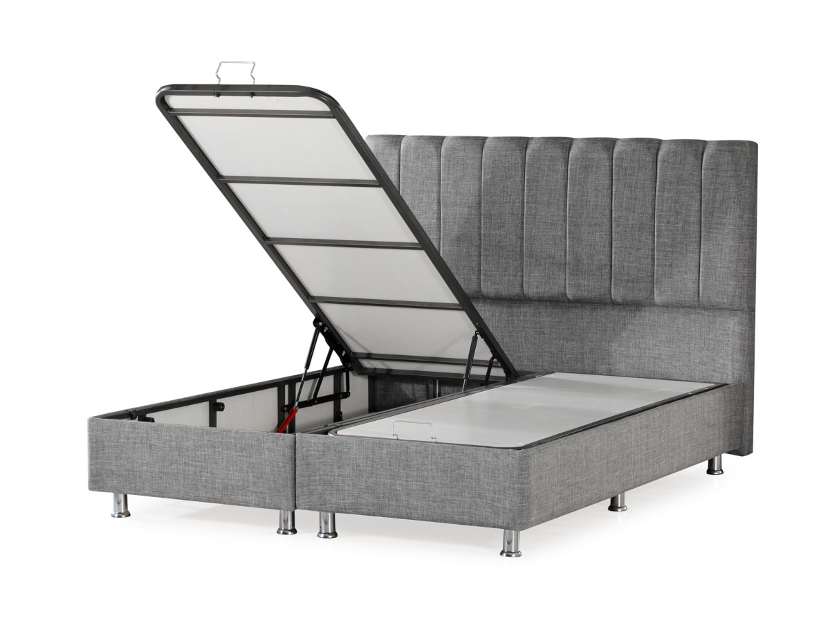 Мягкая кровать 160×200, серая, модель LINE – ещё одно фото модели