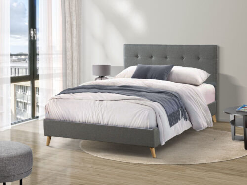מיטה זוגית מרופדת 160x200 MARK בגוון אפור – מבט נוסף
