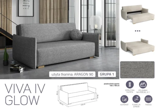 ספה נפתחת למיטה זוגית Glow 4 – תצוגה נוספת