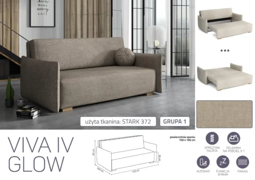 ספה נפתחת למיטה זוגית Glow 4 – מבט נוסף מזווית אחרת