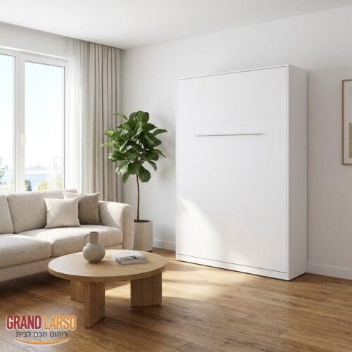 מיטת קיר אנכית 140x200 BS-01 – במצב סגור כארון קיר