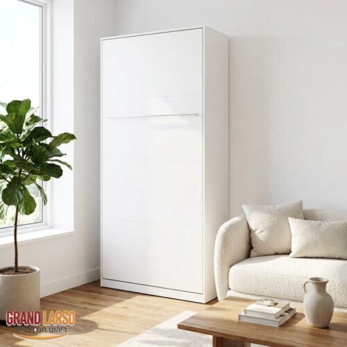 מיטת קיר יחיד 90x200 BS-03 – במצב סגור כארון קיר