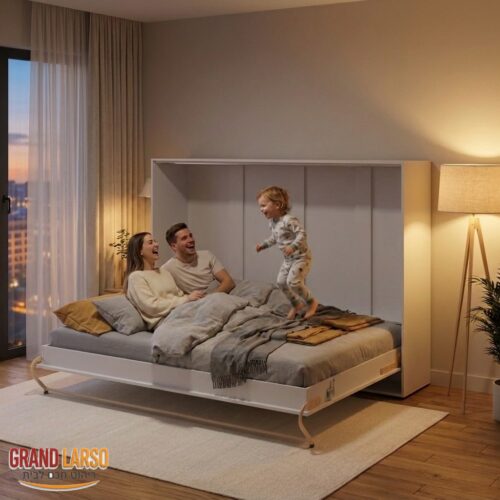 מיטת קיר אופקית 140x200 – מבט נוסף על הדגם