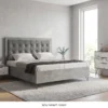 חדר שינה קומפלט מאדונה בגווני אפור ולבן במראה שיש – מבט כללי על הסט