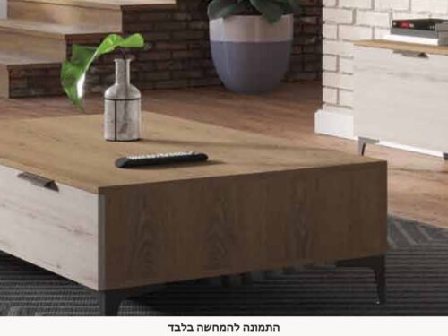 מזנון דגם לופט עם רגליות וידיות מתכת שחורות – תמונה 3