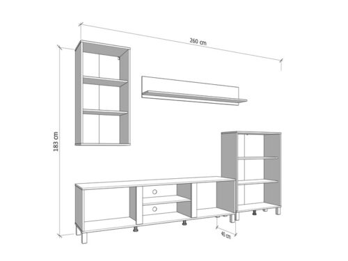קומפלט מזנון BASTIA 40x260 ס״מ – זווית נוספת
