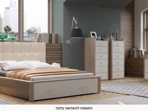 חדר שינה קומפלט מיכאלה בעץ בהיר ולבן – תמונה נוספת של הסט