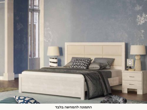 חדר שינה קומפלט פלטיניום גולד בגימור בהיר – מבט מזווית נוספת