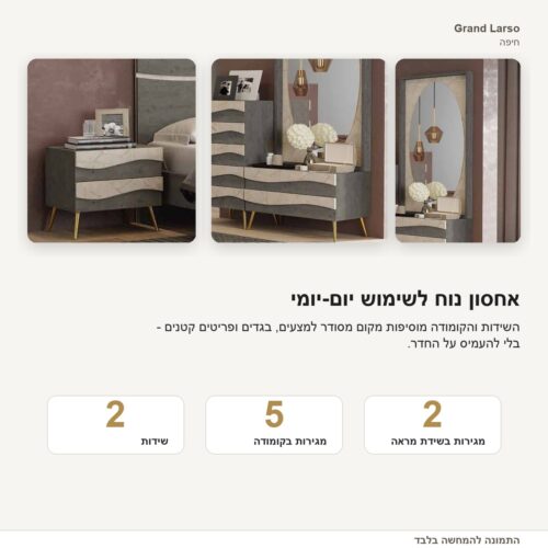 חדר שינה קומפלט סינוס – אפשרויות סידור בחדר
