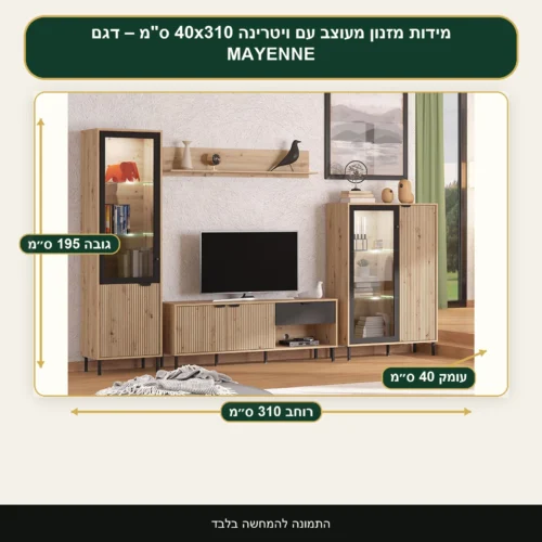 מזנון מעוצב עם ויטרינה 40x310 ס