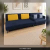 ספה נפתחת למיטה עם ארגז מצעים – אורך 2 מטר – הדמיה בסלון