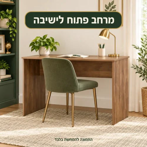 שולחן כתיבה מעץ עם מקום ישיבה פתוח