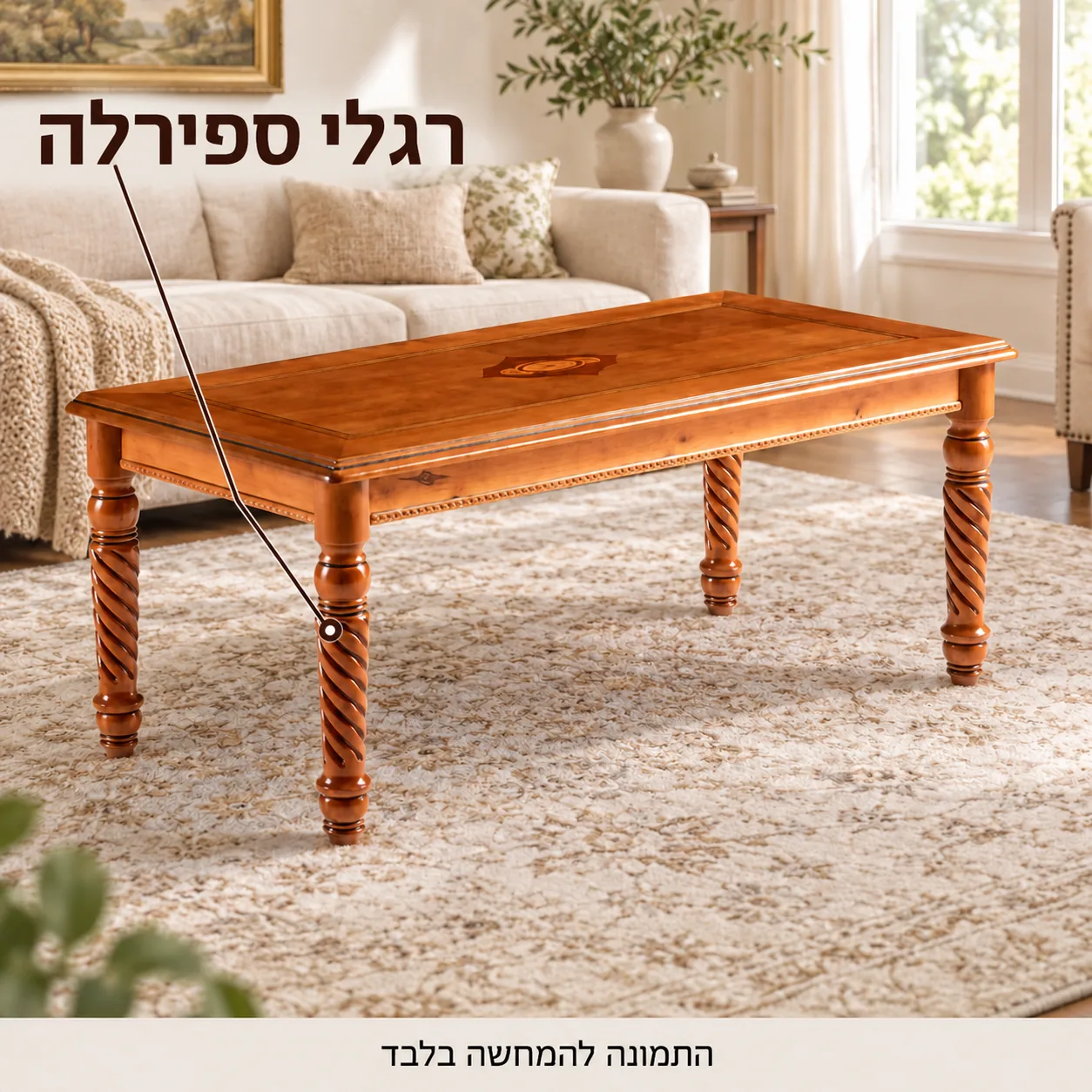 שולחן קפה A923 עם רגלי ספירלה