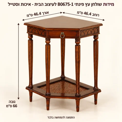 שולחן צד – אורך46.4 רוחב46.4 גובה66 ס״מ