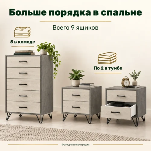 Больше порядка в спальне — Всего 9 ящиков